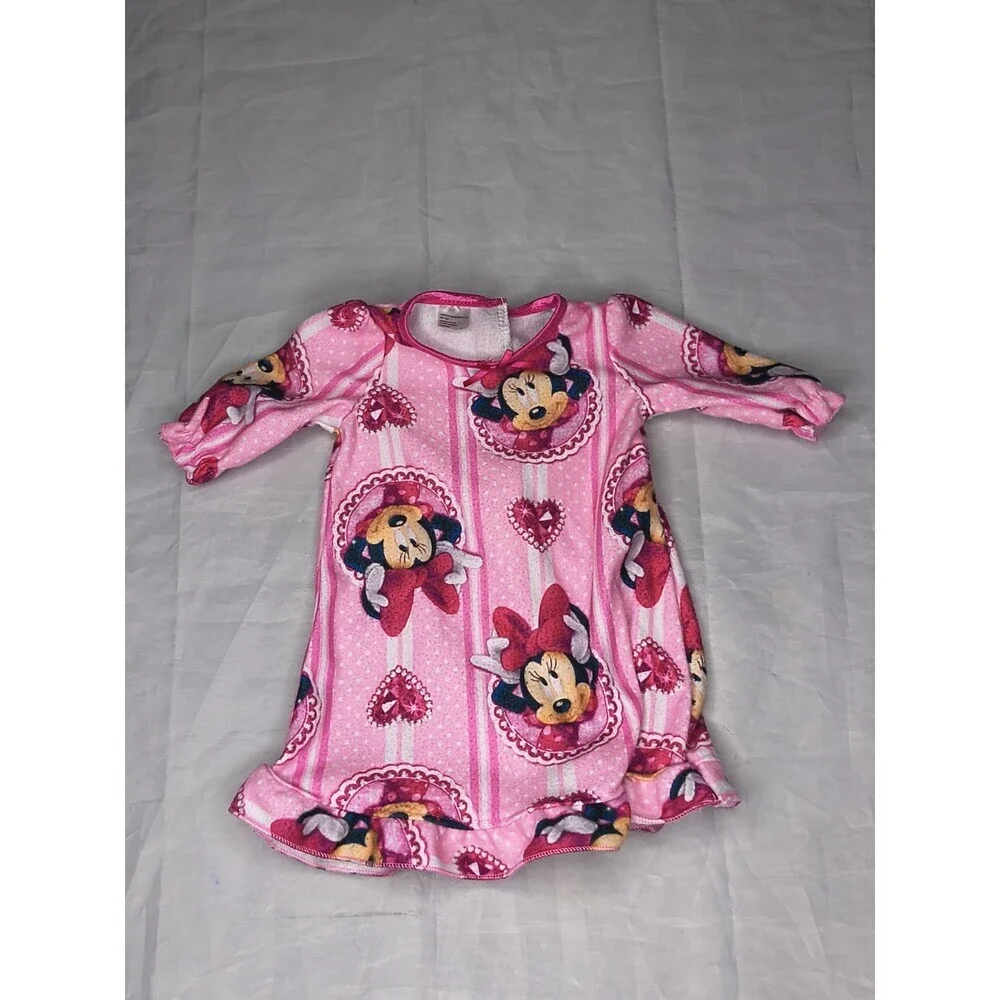 Doll - Disney Minnie Mickey Mouse Pink Nightgown - For 18 inch Doll